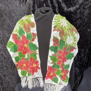 Pointsettia winter season scarf