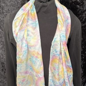 Spring colors wet into wet scarf