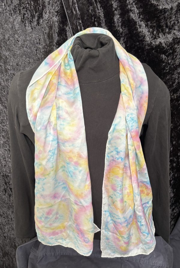 Spring colors wet into wet scarf
