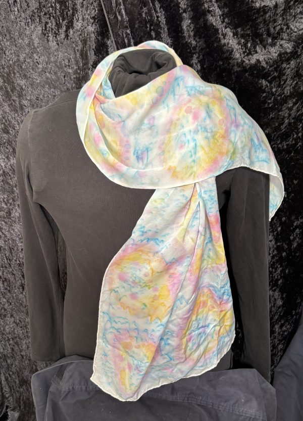Spring colors wet into wet scarf - Image 2