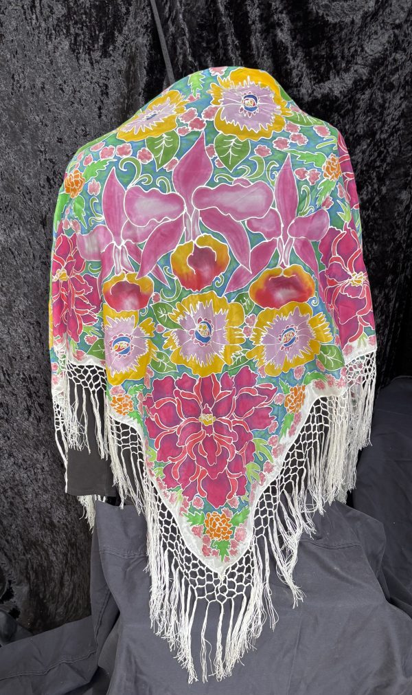 Intricate orchid scarf/ shawl